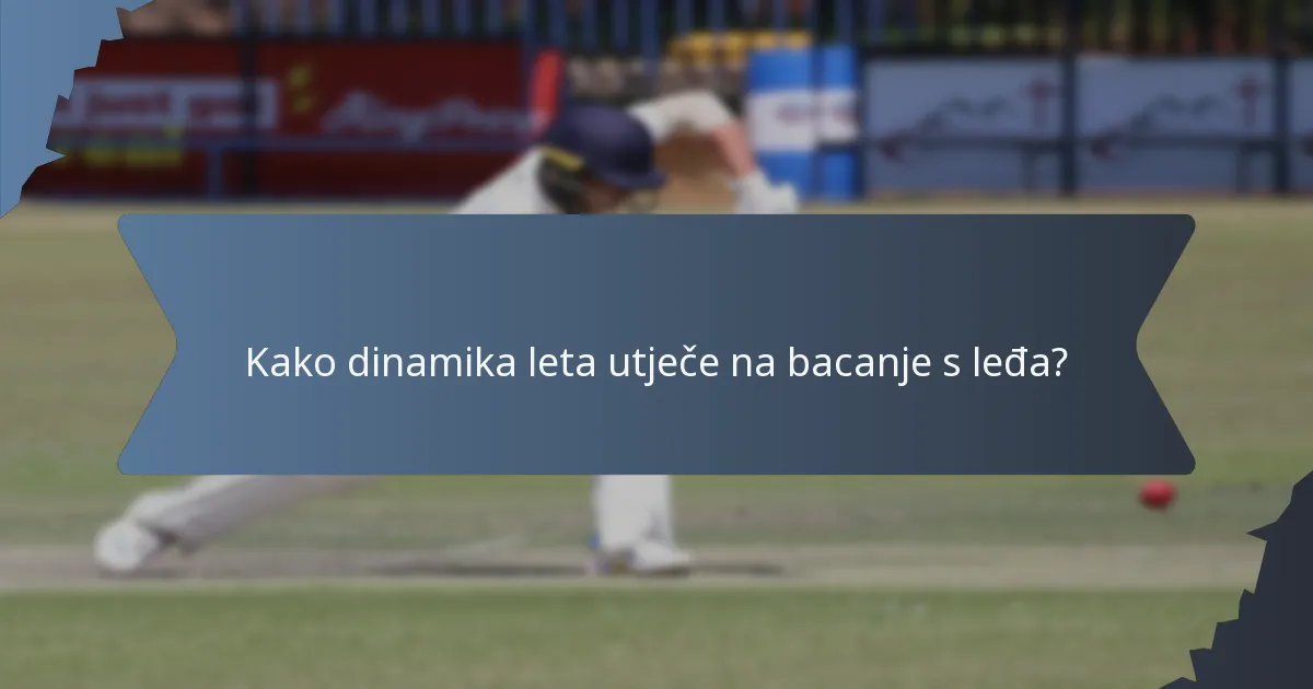 Kako dinamika leta utječe na bacanje s leđa?