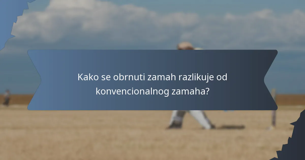 Kako se obrnuti zamah razlikuje od konvencionalnog zamaha?
