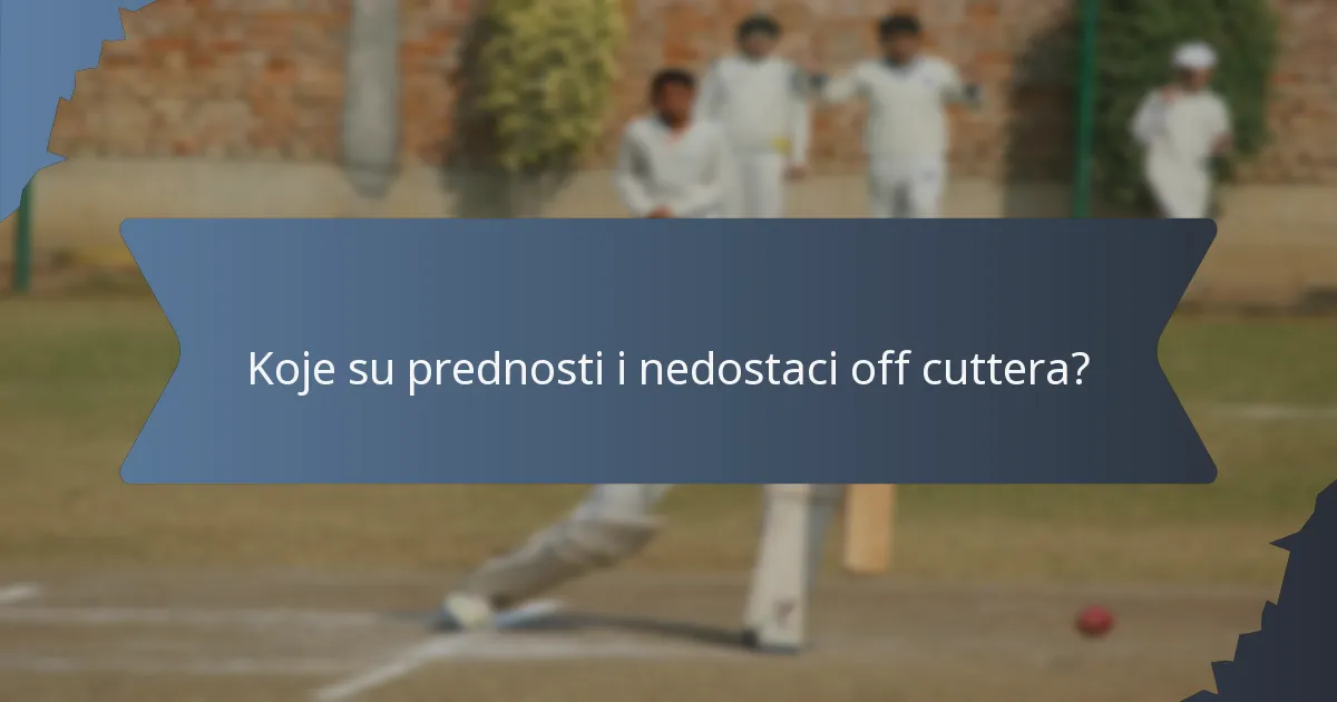 Koje su prednosti i nedostaci off cuttera?