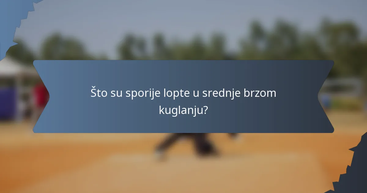 Što su sporije lopte u srednje brzom kuglanju?